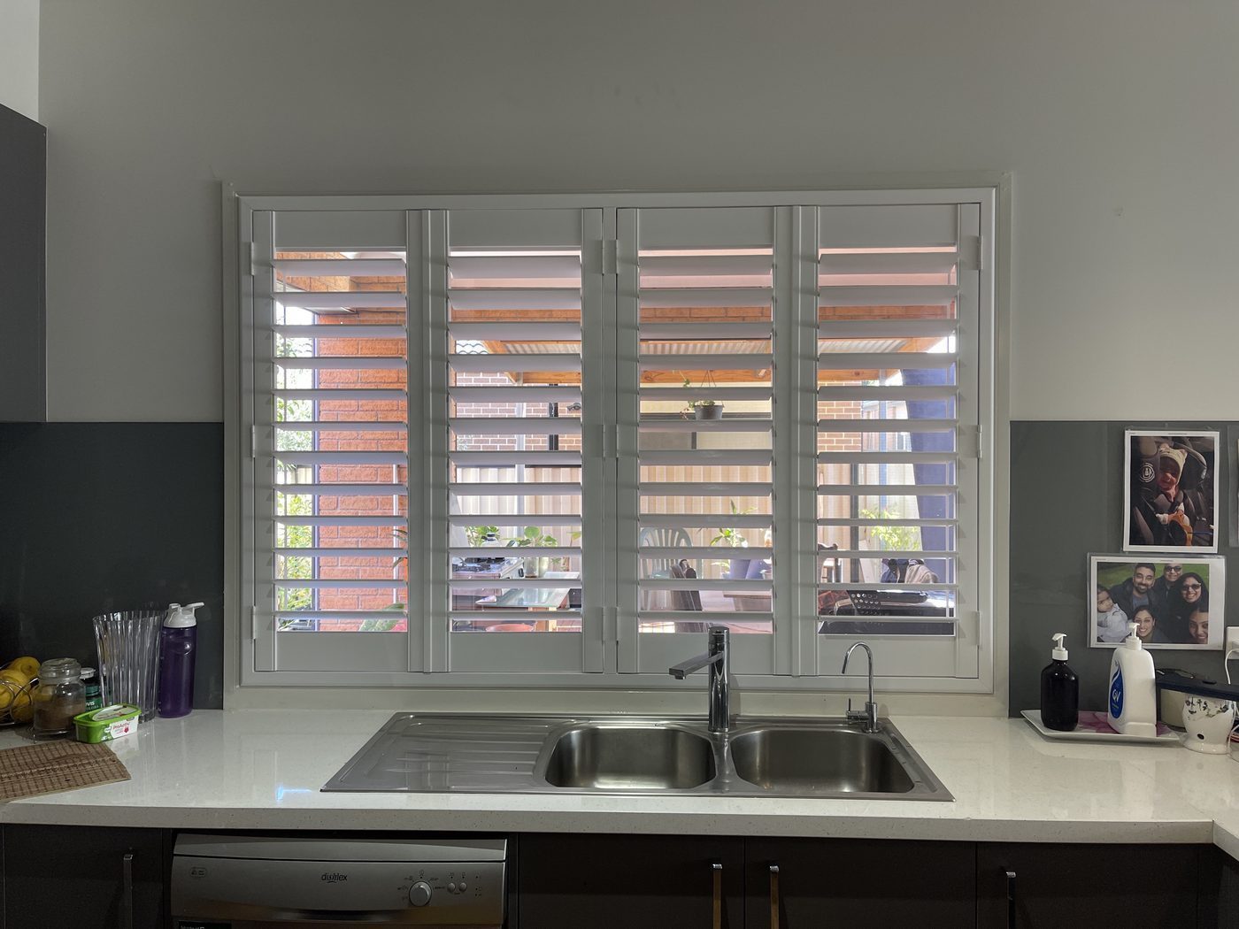 Plantation shutters in a kitchen — Melbourne property