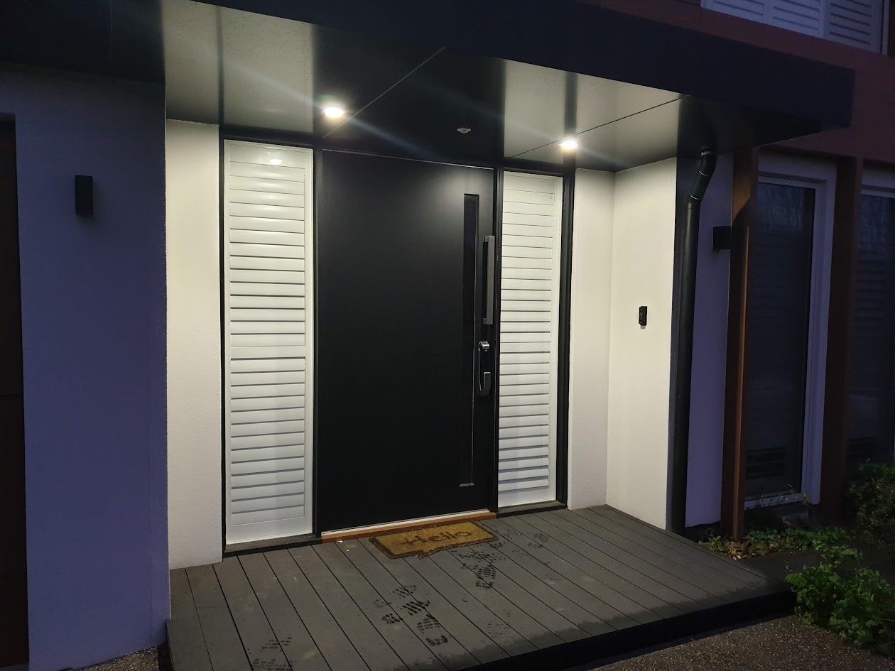 Plantation shutters installed on outdoor-facing windows — Melbourne