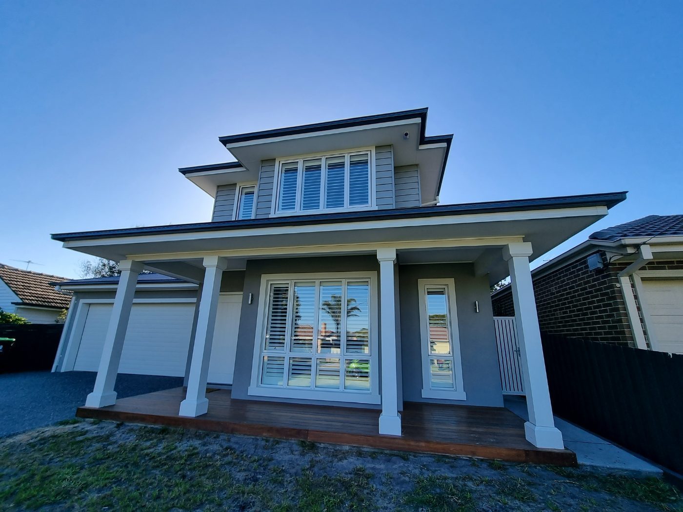 Plantation shutters complementing the exterior architecture, Melbourne