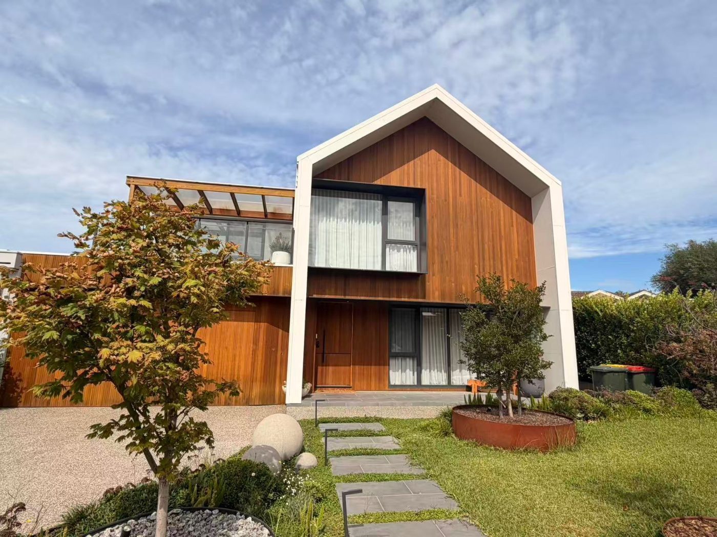 Outdoor curtains on an alfresco or patio area, Melbourne home