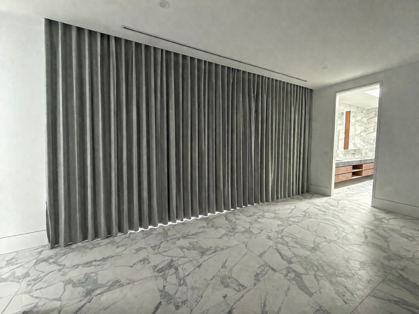 Curtains in a living room — Melbourne residence