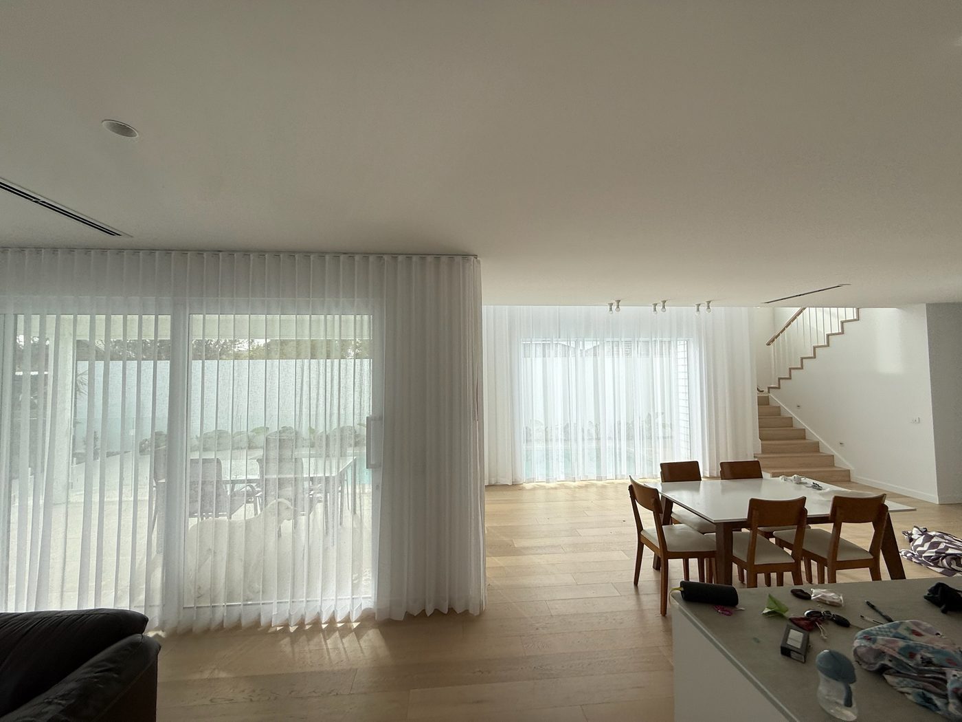 Blockout curtains custom made for a living area — Melbourne property