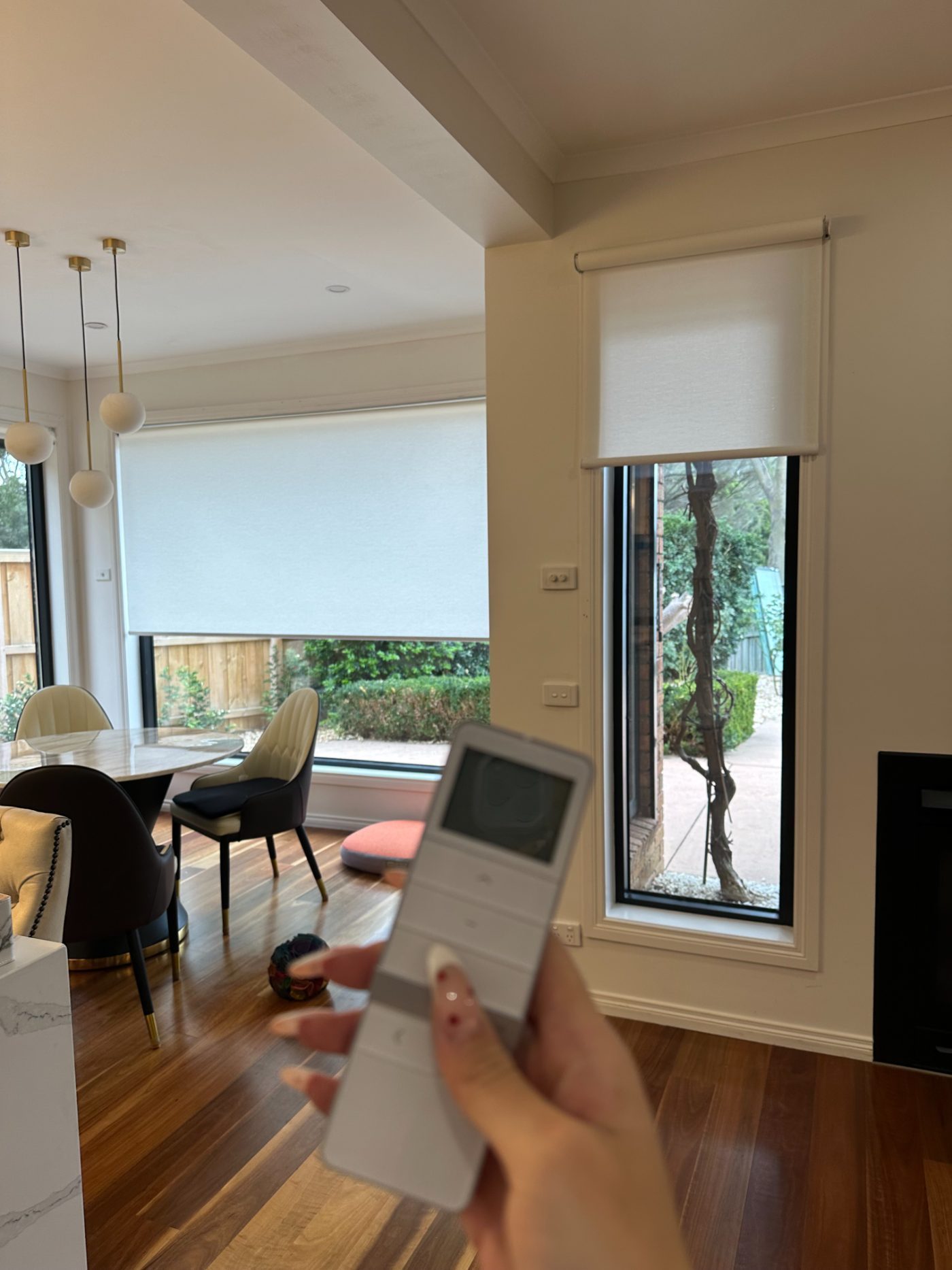We Inspire roller blinds installed in a Melbourne living room