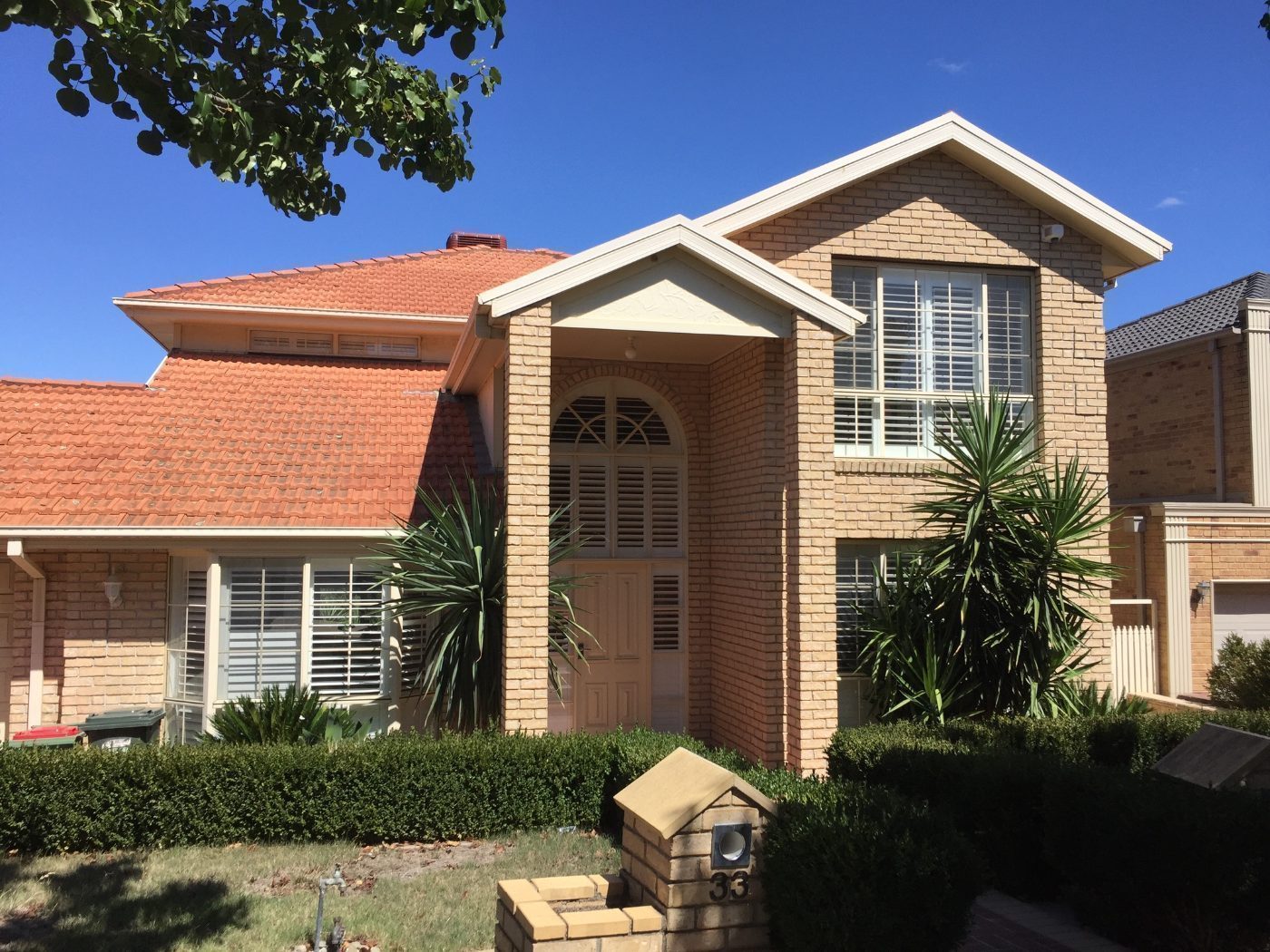 Plantation shutters on a corner exterior window, Melbourne property