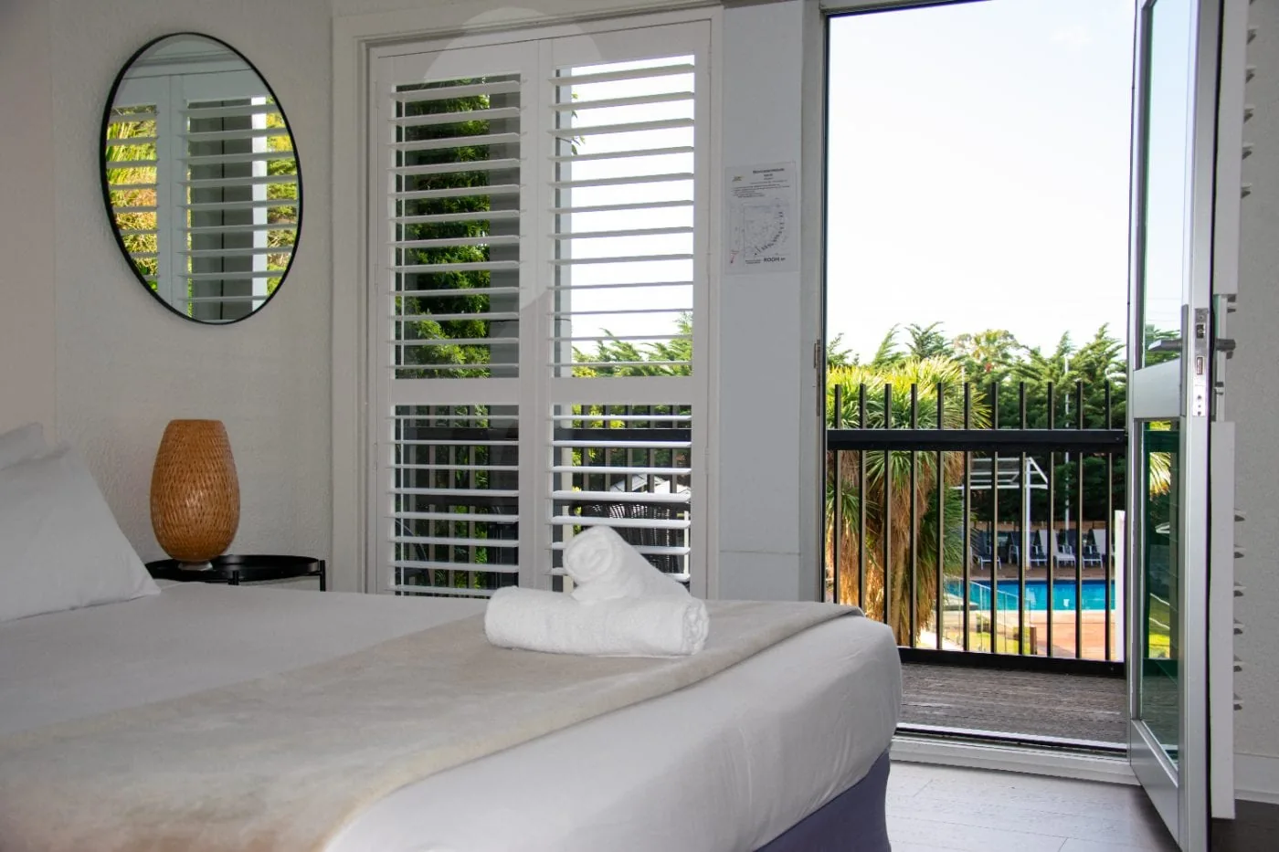 Plantation shutters in boutique hotel guest rooms Cowes