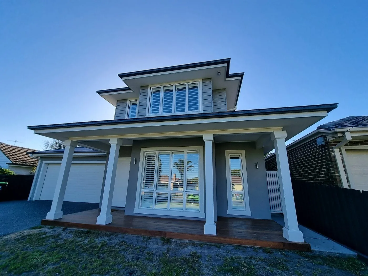 Street appeal plantation shutters Hamptons home Hampton Melbourne
